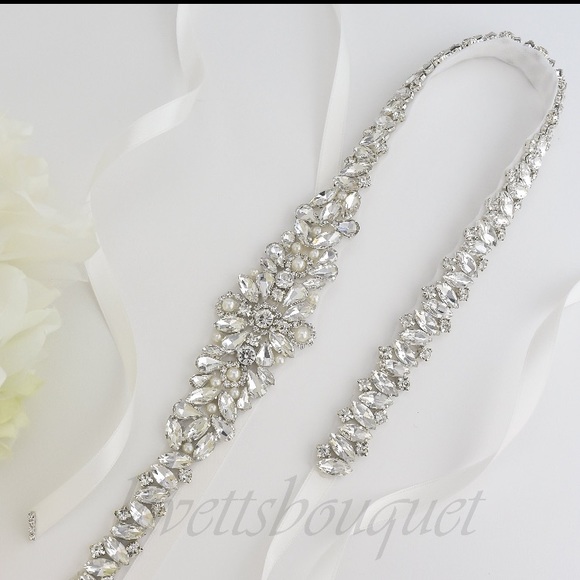 Accessories - 33inch Crystal Bridal Belt Rhine stone